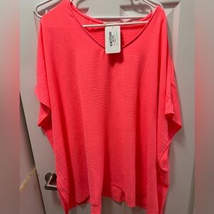 Pink Dolman Sleeve Oversized Tunic